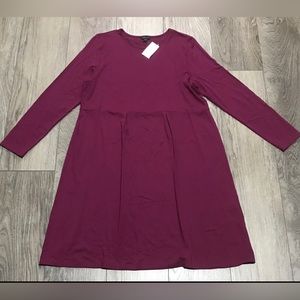 J. JILL Wearever Collection Plum Knit Dress Size Large MSRP $99.00